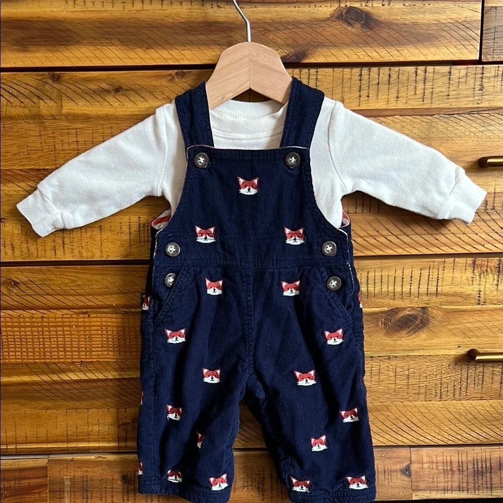 JOJO MAMAN BEBE Embroidered Cotton Corduroy Overalls 🦊